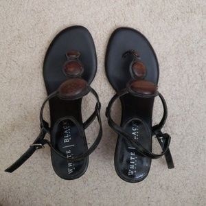 Brown wedged thong sandal